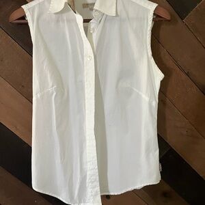 Burberry White Notched Collar Button Down Shirt
